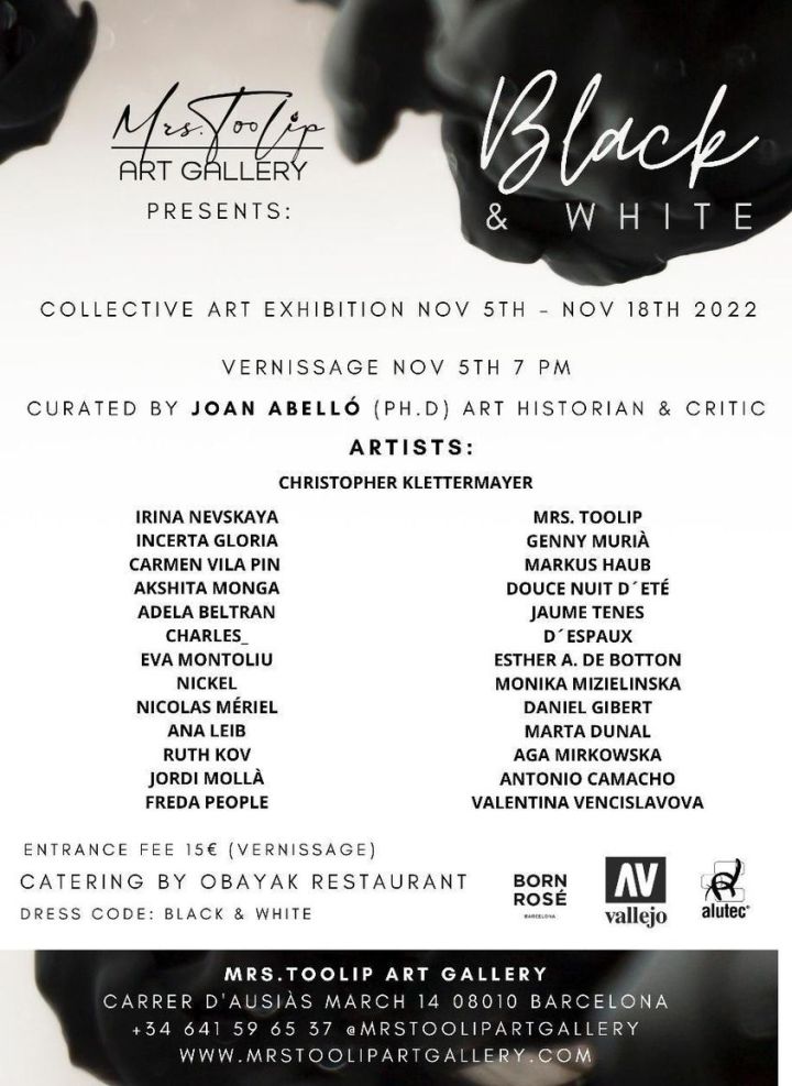 Group Exhibition – Black and White at the Mrs. Toolip Art Gallery